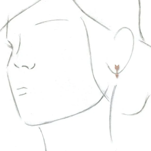 14K Rose 16 CTW Diamond Arrow Earrings TreasureFineJewelers Earrings