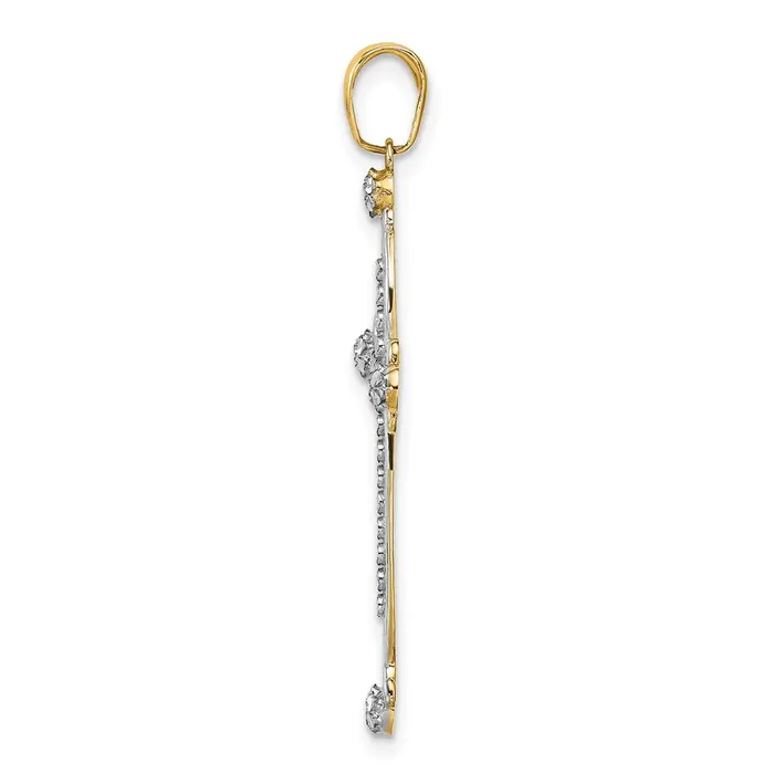 14K wRhodium DC Cross Pendant TreasureFineJewelers Necklaces