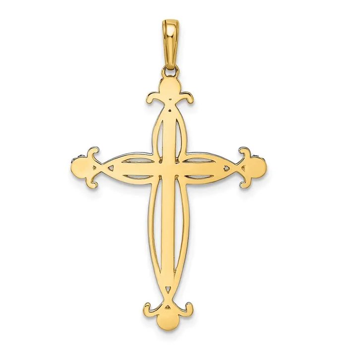 14K wRhodium DC Cross Pendant TreasureFineJewelers Necklaces