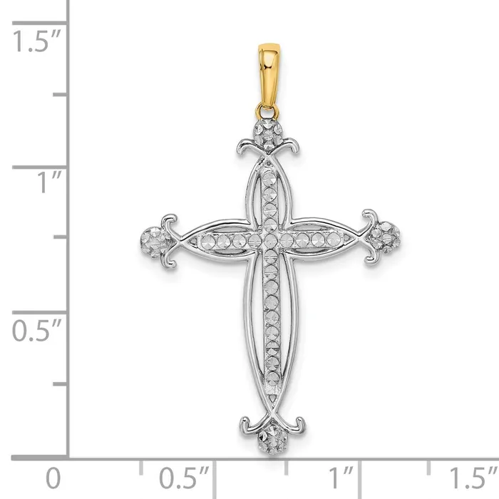 14K wRhodium DC Cross Pendant TreasureFineJewelers Necklaces