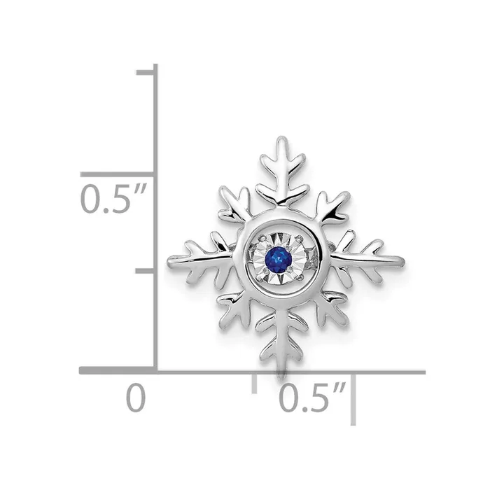 14k White Gold Vibrant Moving Sapphire Snowflake Chain Slide TreasureFineJewelers Necklaces