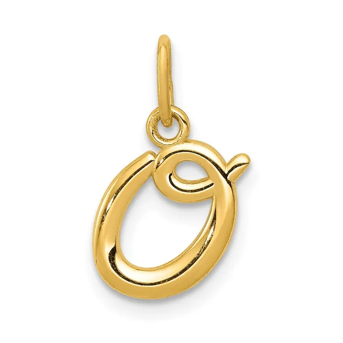 14k Yellow Gold Letter O Initial Charm TreasureFineJewelers Charm Necklaces