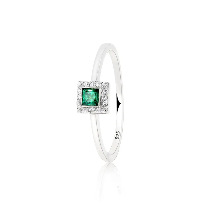 Adonis Emerald Sterling Silver Ring Ema Jewels Rings