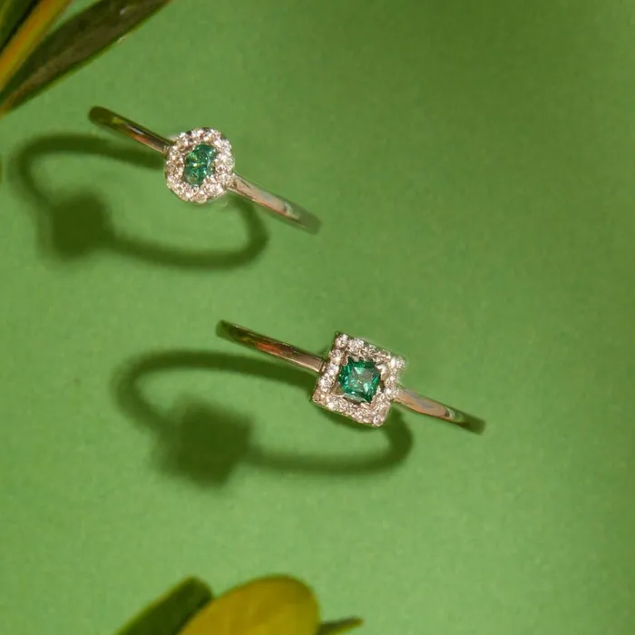 Adonis Emerald Sterling Silver Ring Ema Jewels Rings