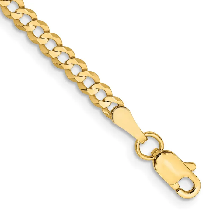 Bracelets TreasureFineJewelers 14K 8 inch 31mm Lightweight Flat Cuban with Lobster Clasp Bracelet