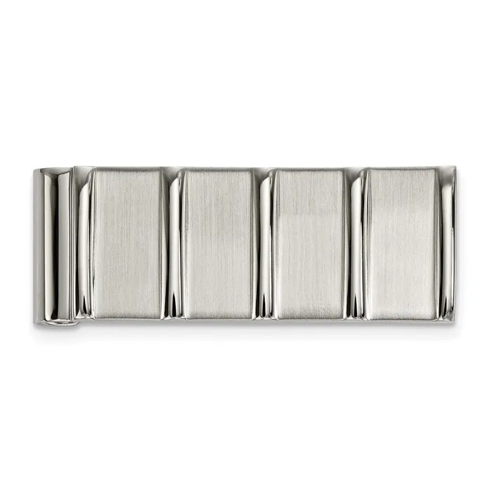 Bracelets TreasureFineJewelers Chisel Stainless Steel Polished and Brushed Money Clip Bracelets TreasureFineJewelers Chisel Stainless Steel Polished and Brushed Money Clip