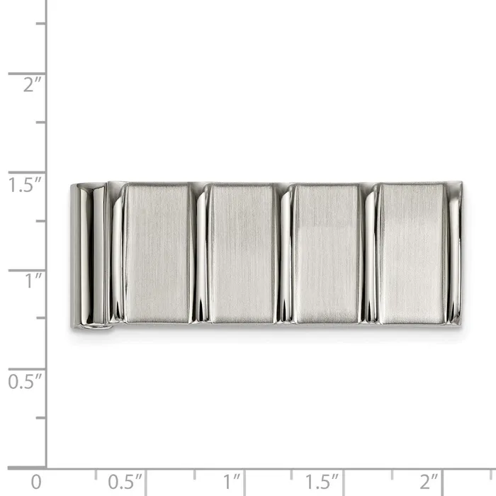 Bracelets TreasureFineJewelers Chisel Stainless Steel Polished and Brushed Money Clip