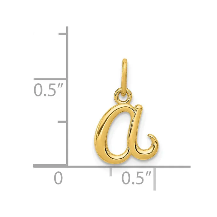 Charm Necklaces TreasureFineJewelers 14k Yellow Gold Letter A Initial Charm
