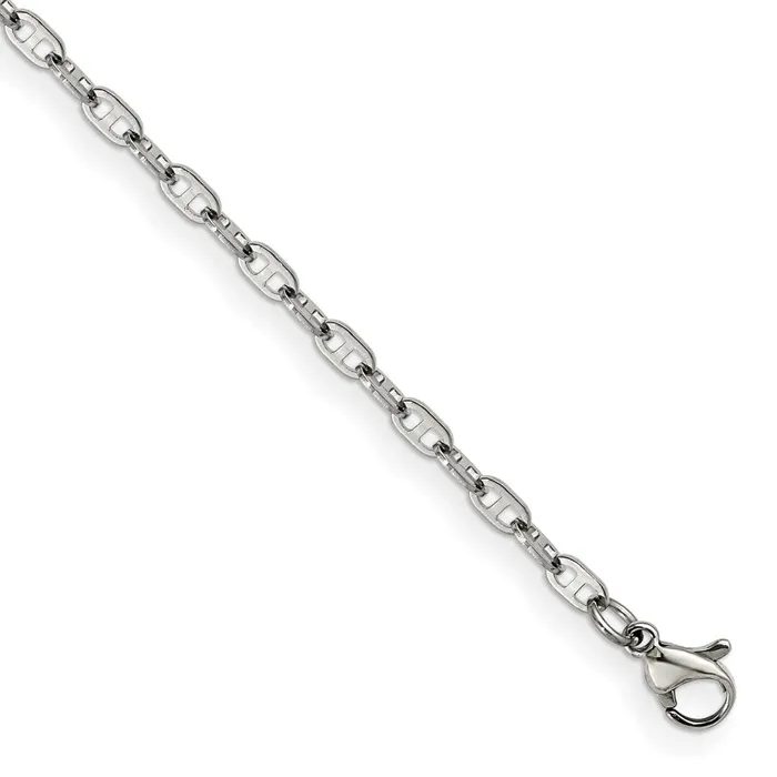 Chisel Stainless Steel Polished 275mm 75 inch Anchor Chain TreasureFineJewelers Bracelets Chisel Stainless Steel Polished 275mm 75 inch Anchor Chain TreasureFineJewelers Bracelets