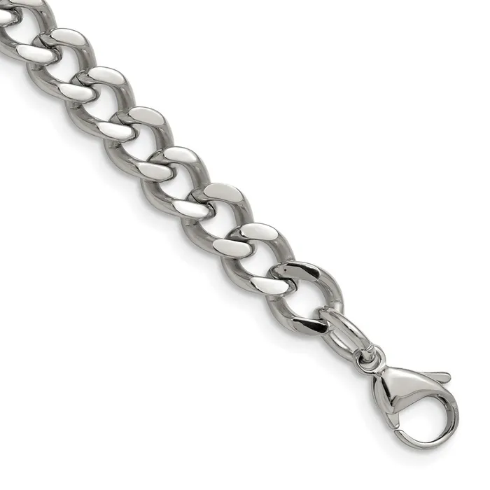 Chisel Stainless Steel Polished 75mm 8 inch Curb Chain TreasureFineJewelers Bracelets Chisel Stainless Steel Polished 75mm 8 inch Curb Chain TreasureFineJewelers Bracelets