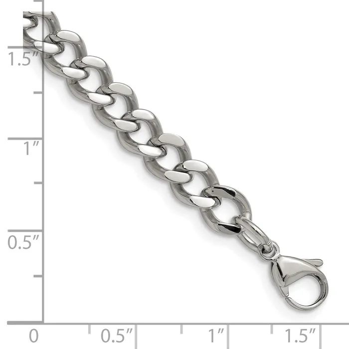 Chisel Stainless Steel Polished 75mm 8 inch Curb Chain TreasureFineJewelers Bracelets