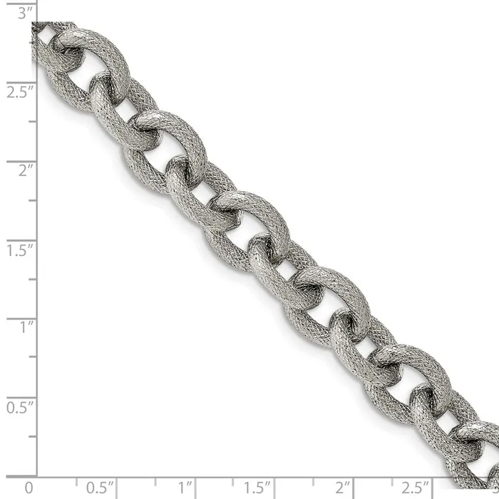 Chisel Stainless Steel Polished and Textured 7 inch Bracelet TreasureFineJewelers Bracelets