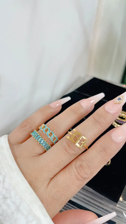 MP Jewelry Blue Chain Ring Set Rings