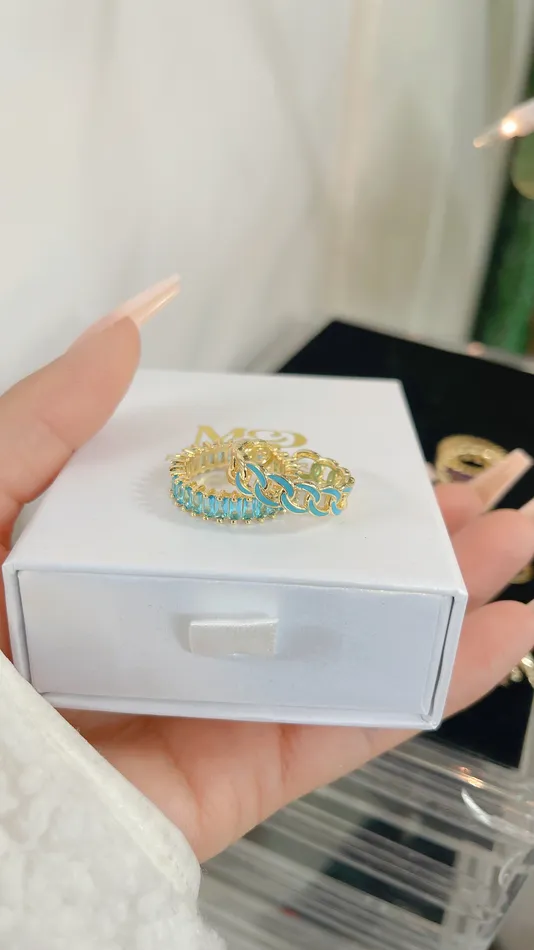 MP Jewelry Blue Chain Ring Set Rings