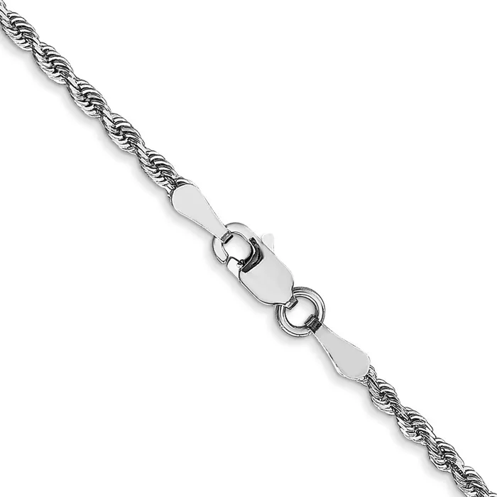 Necklaces 10k White Gold 2mm DC Quadruple Rope Chain TreasureFineJewelers