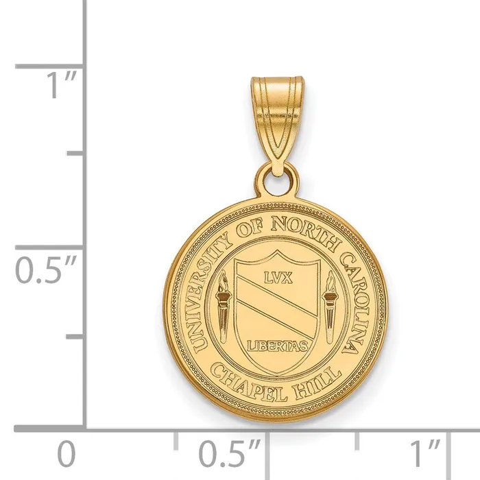 Necklaces TreasureFineJewelers 10K Yellow Gold University of North Carolina Medium Crest Pendant
