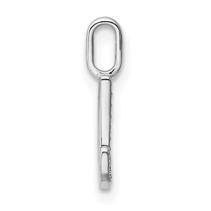 Necklaces TreasureFineJewelers 14K White Gold Diamond Letter J Initial Pendant