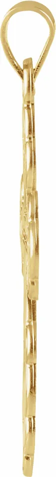 Necklaces TreasureFineJewelers 14K Yellow Gold 12x8 mm Orthodox Cross Pendant