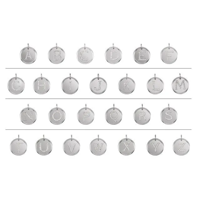 Necklaces TreasureFineJewelers Sterling Silver 07 CTW Natural Diamond Initial T Pendant