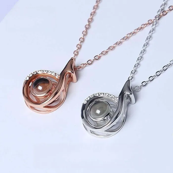 Necklaces Trendolla Jewelry Notes Customized Photo Projection Necklace with Picture inside