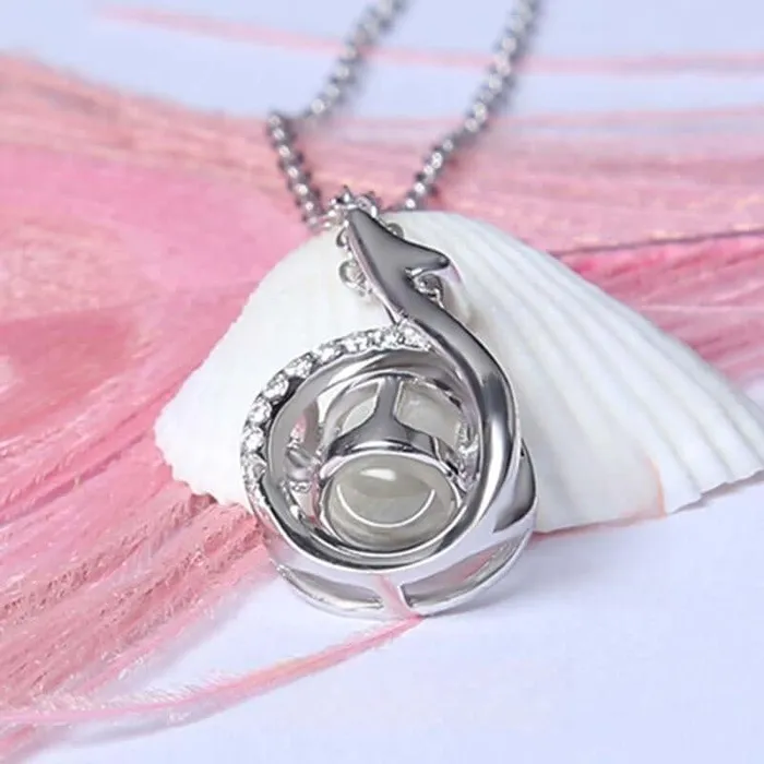 Necklaces Trendolla Jewelry Notes Customized Photo Projection Necklace with Picture inside