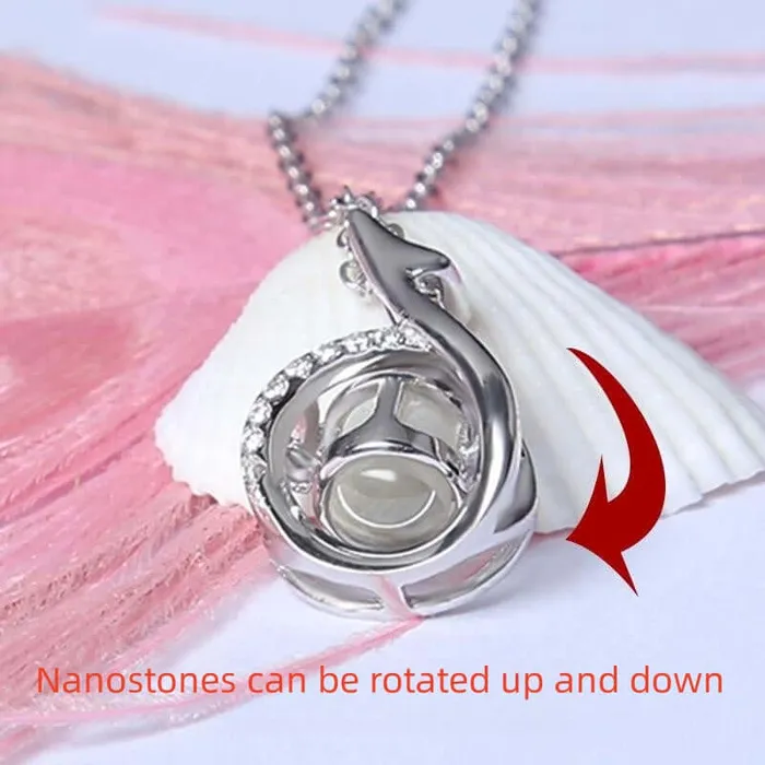 Necklaces Trendolla Jewelry Notes Customized Photo Projection Necklace with Picture inside