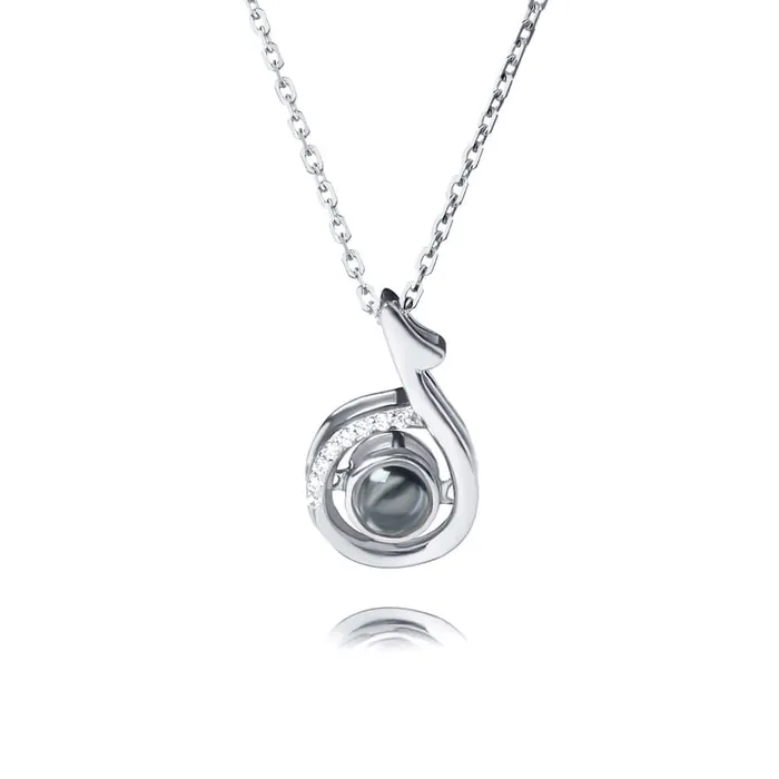 Necklaces Trendolla Jewelry Notes Customized Photo Projection Necklace with Picture inside
