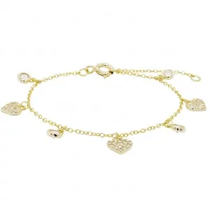 Perfect Piercing Bracelets Sterling pave heart charm bracelet