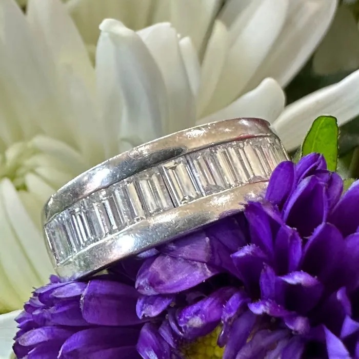 Platinum Baguette Diamond Ring 45000037 ONeills Estate Jewelry Rings