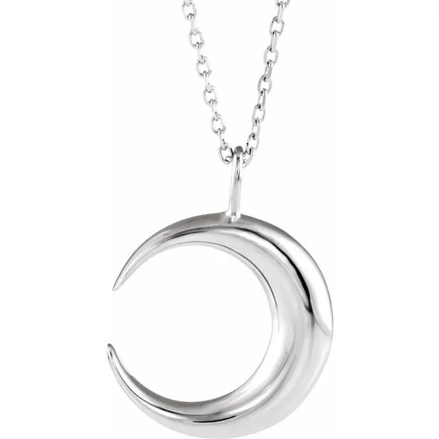 Platinum Crescent Moon 1618 Necklace TreasureFineJewelers Necklaces