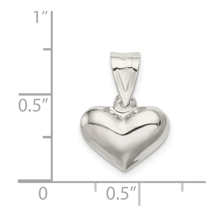 Rings Sterling Silver Puffed Heart Charm TreasureFineJewelers