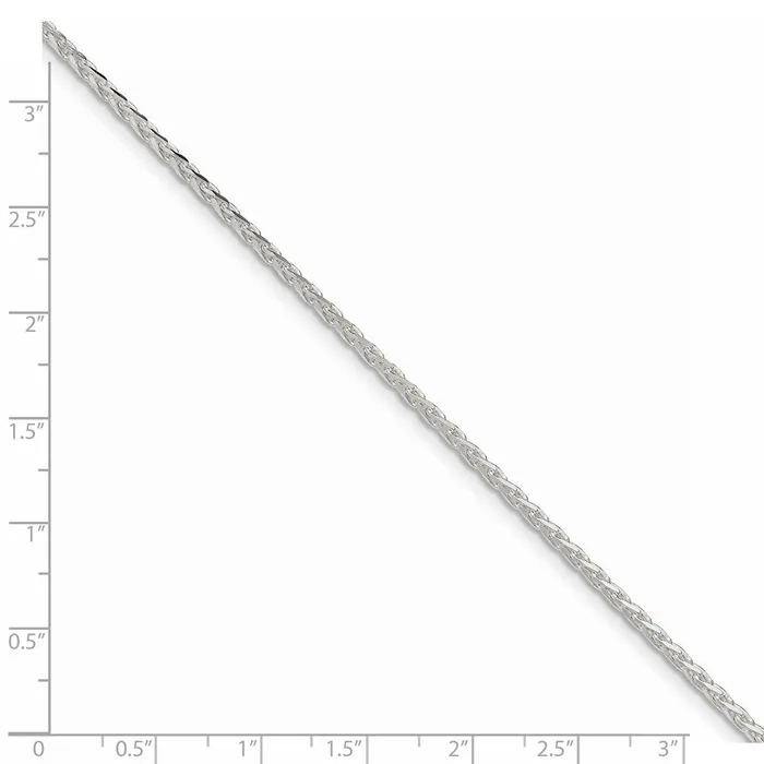 Rings TreasureFineJewelers Sterling Silver 215mm Diamondcut Round Spiga Chain
