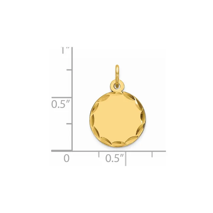 Rings TreasureFineJewelers Sterling Silver GP Engraveable Round Polished Disc Charm