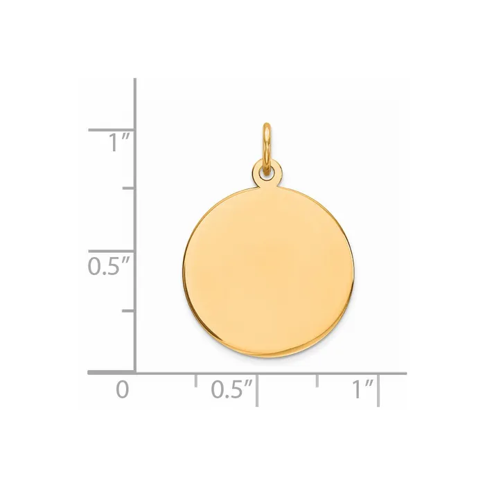 Rings TreasureFineJewelers Sterling Silver GP Engraveable Round Polished Disc Charm