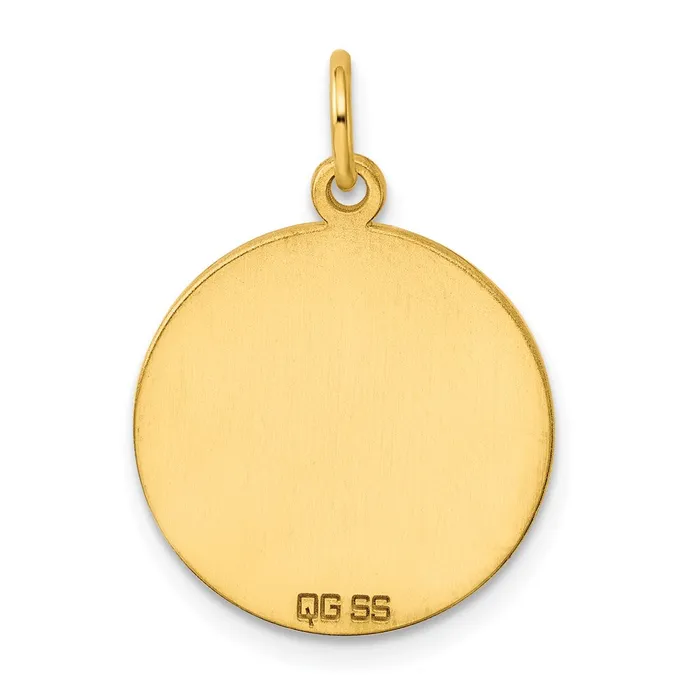 Rings TreasureFineJewelers Sterling Silver GP Engraveable Round Polished Disc Charm