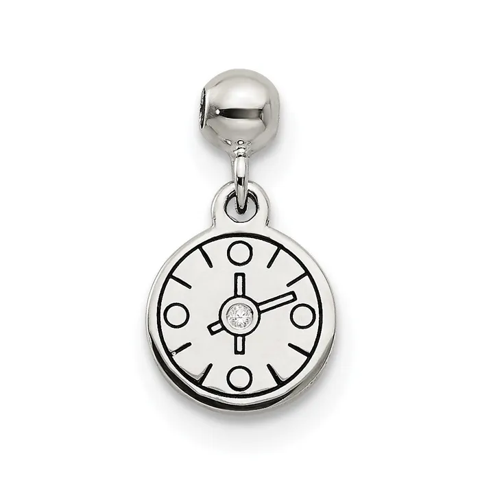 Rings TreasureFineJewelers Sterling Silver Mio Memento Enamel CZ Dangle Compass Charm Rings TreasureFineJewelers Sterling Silver Mio Memento Enamel CZ Dangle Compass Charm
