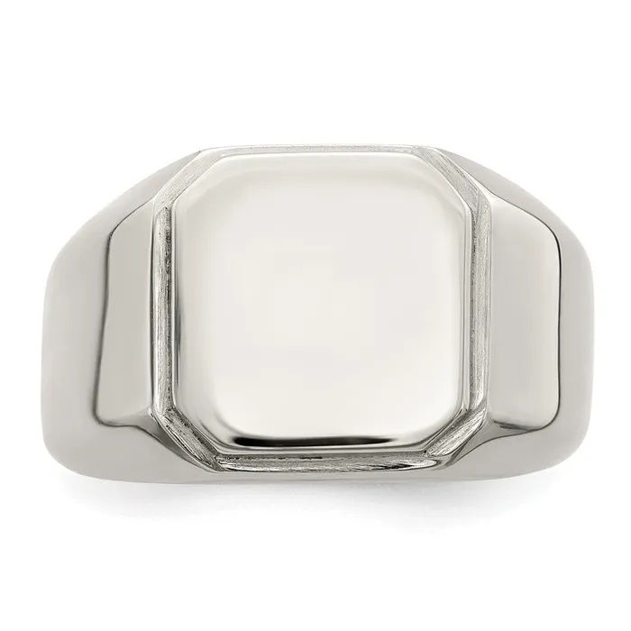 Stainless Steel Polished Signet Ring TreasureFineJewelers Rings