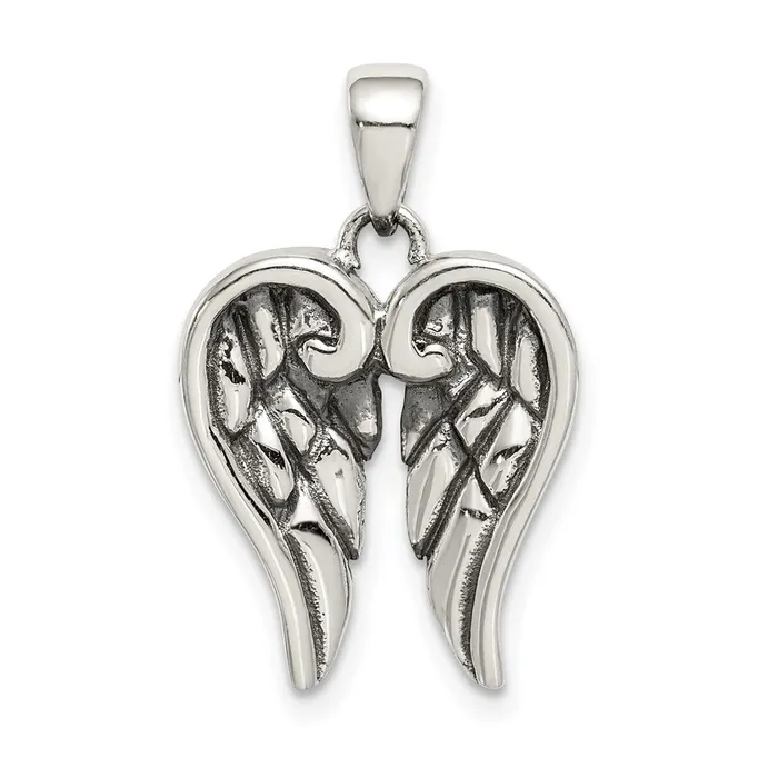 Sterling Silver Antiqued Wing Pendant TreasureFineJewelers Necklaces