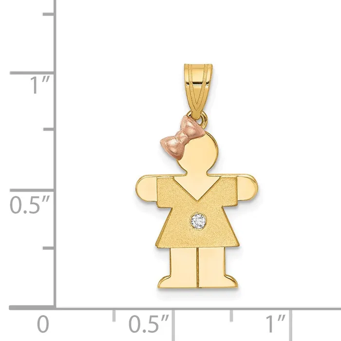 TreasureFineJewelers 14k Twotone VS Diamond Kid Pendant Rings