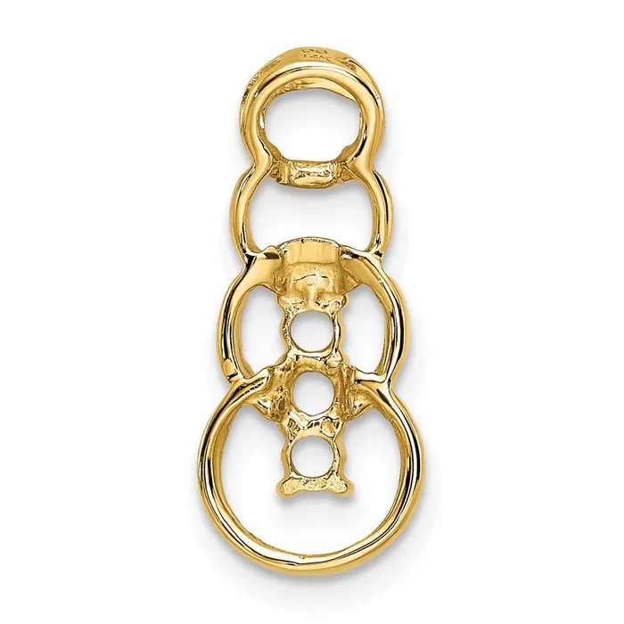 TreasureFineJewelers 14k Yellow Gold 3 Genuine Stone Family Pendant Necklaces