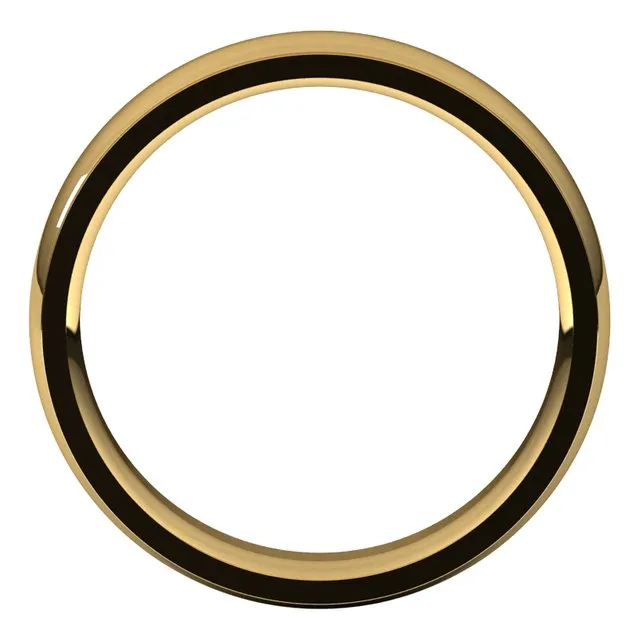 TreasureFineJewelers 18K Yellow Gold 5 mm Half Round Edge Comfort Fit Wedding Band Rings