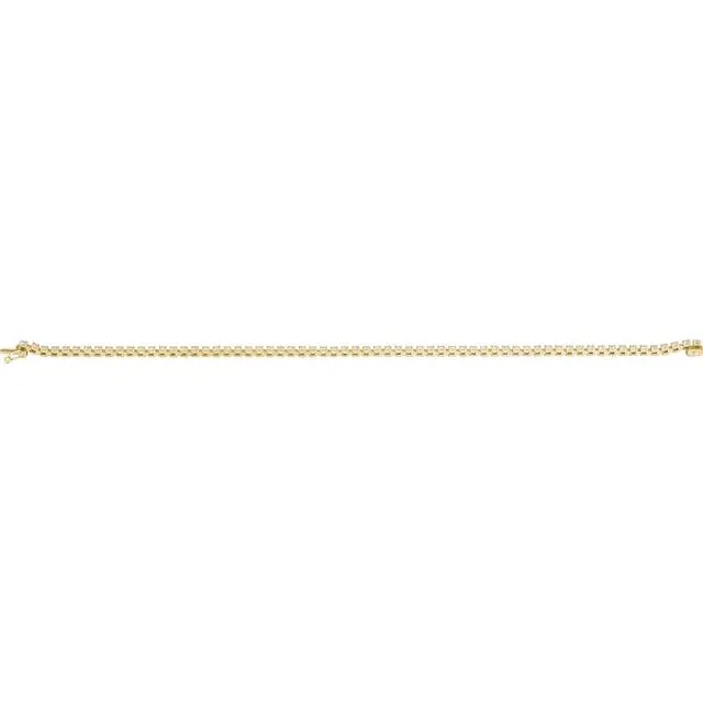 TreasureFineJewelers Bracelets 14K Yellow Gold 2 CTW Natural Diamond Line 7 14 Bracelet