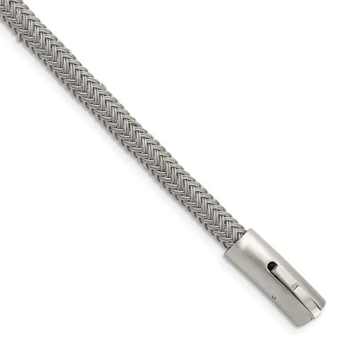 TreasureFineJewelers Bracelets Chisel Stainless Steel Brushed and Polished Wire 825 inch Bracelet TreasureFineJewelers Bracelets Chisel Stainless Steel Brushed and Polished Wire 825 inch Bracelet