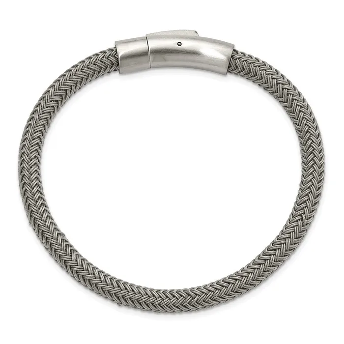 TreasureFineJewelers Bracelets Chisel Stainless Steel Brushed and Polished Wire 825 inch Bracelet