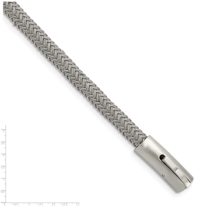 TreasureFineJewelers Bracelets Chisel Stainless Steel Brushed and Polished Wire 825 inch Bracelet