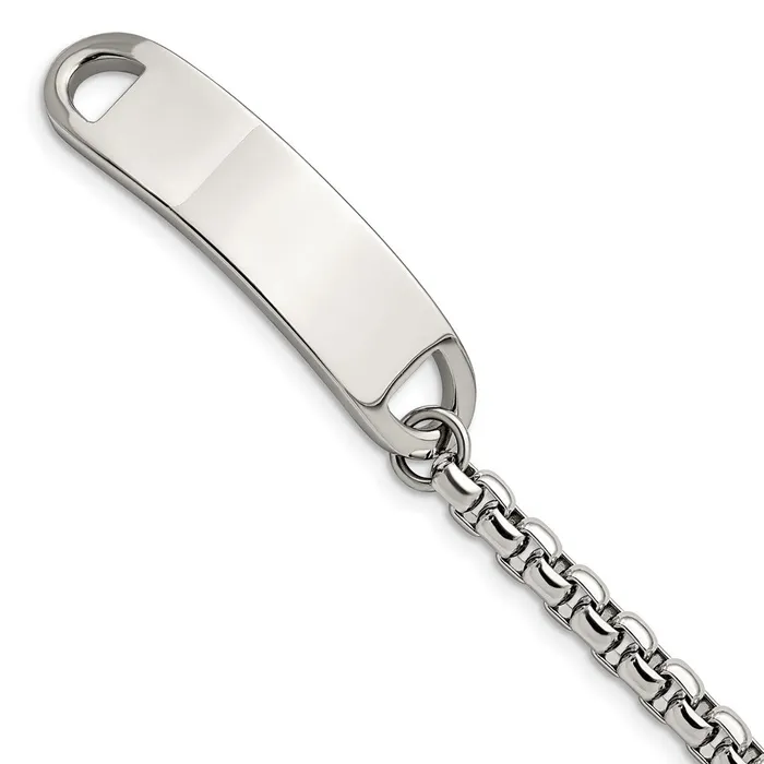 TreasureFineJewelers Bracelets Chisel Stainless Steel Polished Box Chain 875 inch ID Bracelet TreasureFineJewelers Bracelets Chisel Stainless Steel Polished Box Chain 875 inch ID Bracelet