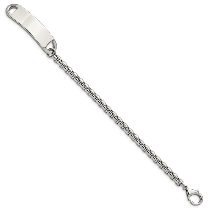 TreasureFineJewelers Bracelets Chisel Stainless Steel Polished Box Chain 875 inch ID Bracelet