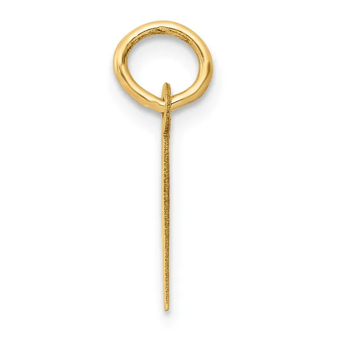 TreasureFineJewelers Charm Necklaces 10k Yellow Gold Small Slanted Block Initial I Charm