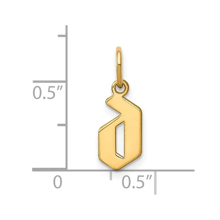 TreasureFineJewelers Necklaces 14k Yellow Gold Lower case Letter D Initial Pendant