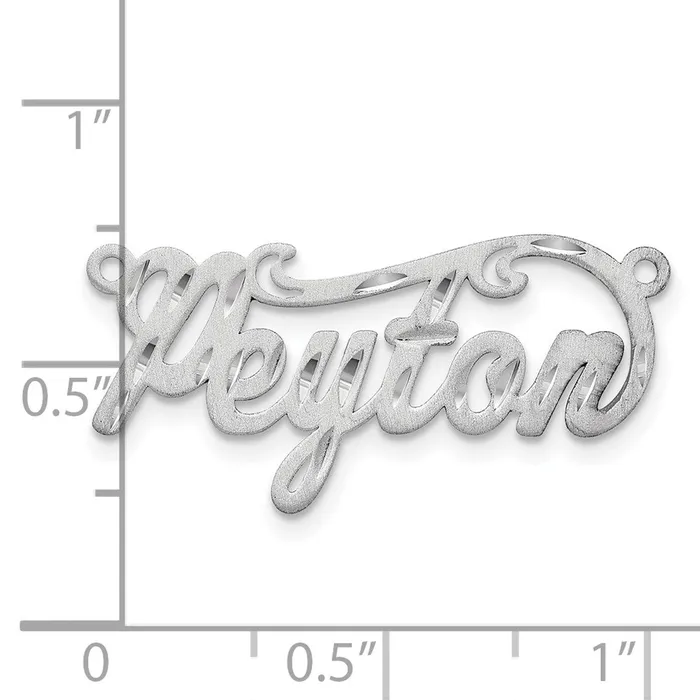 TreasureFineJewelers Rings 10K White Gold Satin Diamondcut Name Plate